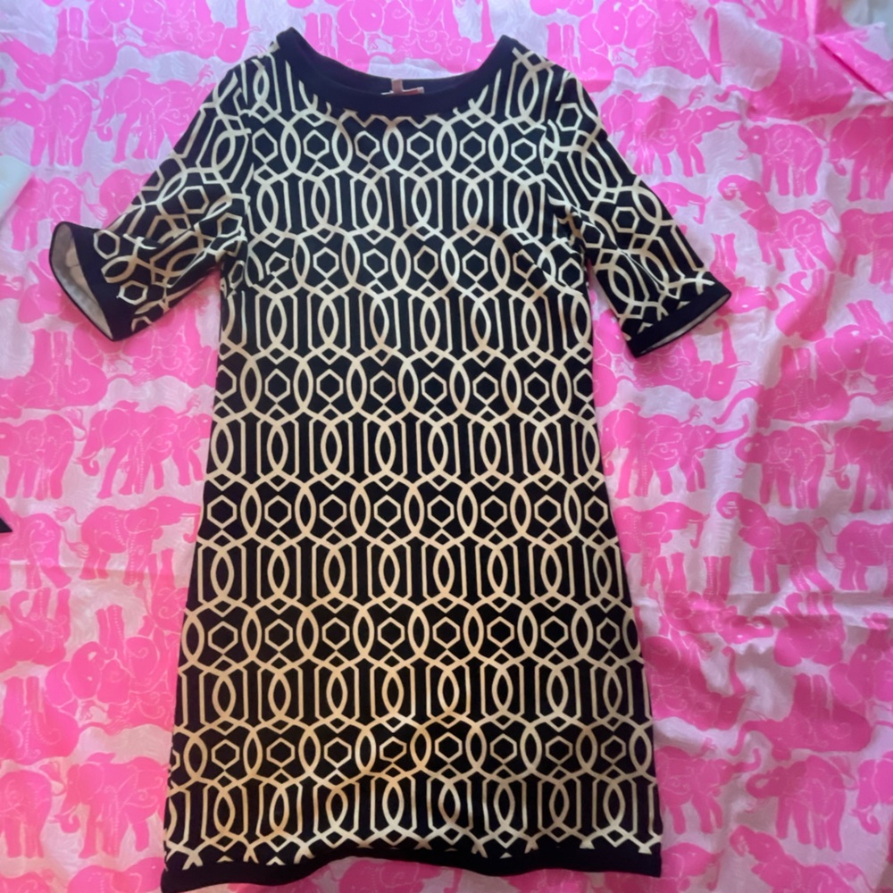 Jude Connally Black and White Dress